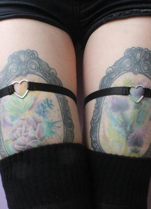 Підв'язки на ноги з сердечками еластичні (пара) тонкі