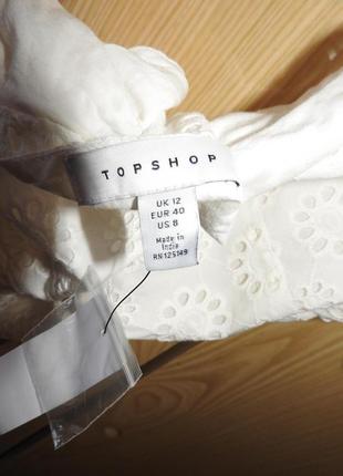 Topshop белое платье с поясом на завязках прошва новое с бумажной биркой сукня хлопок р 404 фото