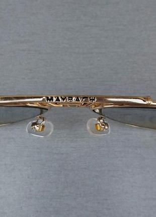 Maybach стильные мужские солнцезащитные очки капли серо бежевый градиент в золотом металле5 фото