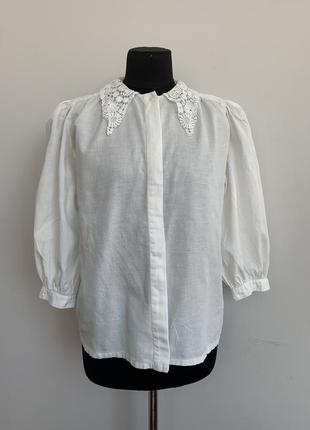 Блуза баварская с кружевным воротником винтаж