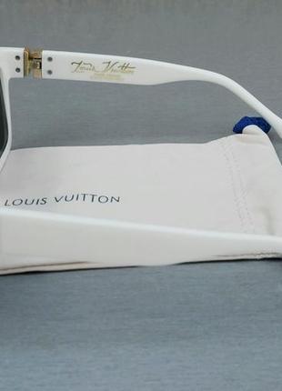 Louis vuitton стильні жіночі сонцезахисні окуляри білі з золотими логотипом4 фото