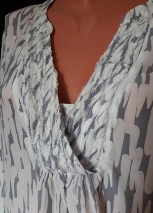 Брендовая блуза вискоза+шелк boden (размер 18-20)8 фото