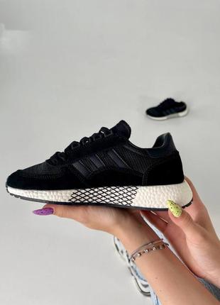 Шикарные женские кроссовки adidas в черном цвете5 фото