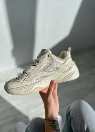 Шикарные женские кроссовки nike m2k tekno бежевые3 фото