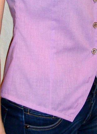 Красива стильна майка сорочка без рукавів бузкова літня на дівчину італія5 фото