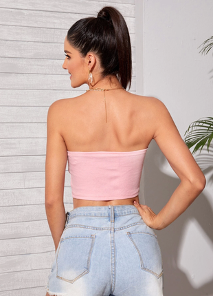 Топ бандо shein rib-knit crop tube top5 фото