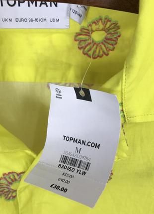 Желтая рубашка с коротким рукавом и в принт topman vn34 фото