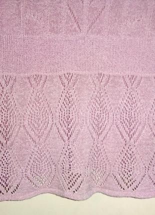 Красивая кофточка ажурная розовая сиреневая цвет фуксии3 фото