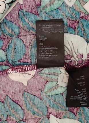 H&m кофточка триктажная футболка женская сиреневая с цветочным рисунком4 фото