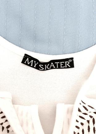 My skater кофточка майка футболка без рукавов женская белая бежевые цветы лето турция9 фото