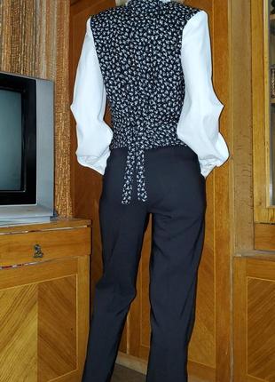 Винтажная блуза с жилетом жилеткой винтаж ретро 80-е3 фото
