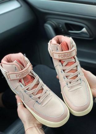 Кросівки жіночі nike air force 1 high utility pink кеди повсякденні рожеві найк аір форс 1 високі мзс2 фото