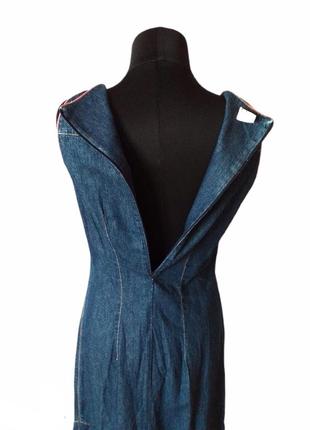 Olily джинсовое платье макси синее с вышивкой8 фото