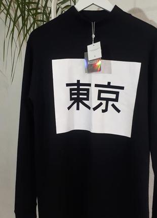 Платье-свитшот свободного кроя missguided черное платье с китайскими иероглифами.5 фото