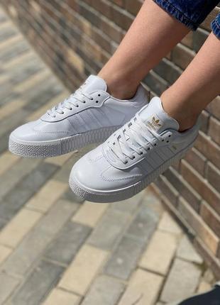 Кроссовки adidas samba triple white4 фото