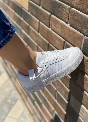 Кроссовки adidas samba triple white6 фото