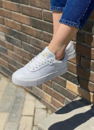 Кроссовки adidas samba triple white2 фото