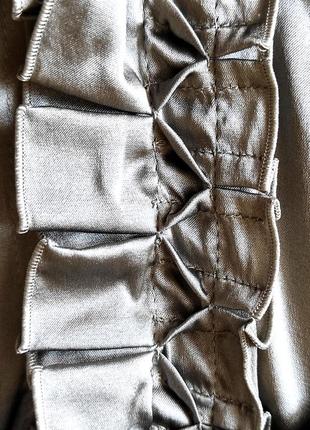 Люксовая блуза серо серебристого цвета из шелка !9 фото