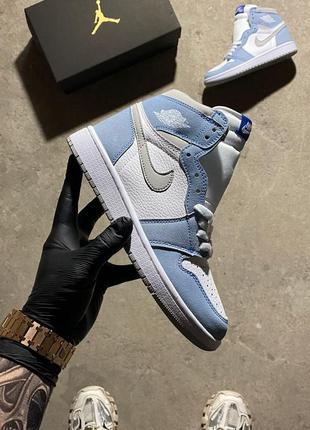 Жіночі кросівки nike air jordan 1 mid blue white 36-37-38-39-40-411 фото