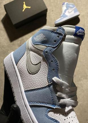 Жіночі кросівки nike air jordan 1 mid blue white 36-37-38-39-40-419 фото