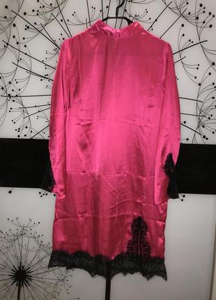 Яскраве плаття asos колір фуксія /чорне мереживо