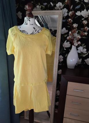 Яскраве жовте брендові сукні intrend, прямий крій, міді💛7 фото