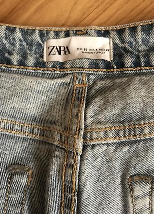 Zara-трендовые джинсы высокая посадка разрезы на штанинах! р.-s9 фото
