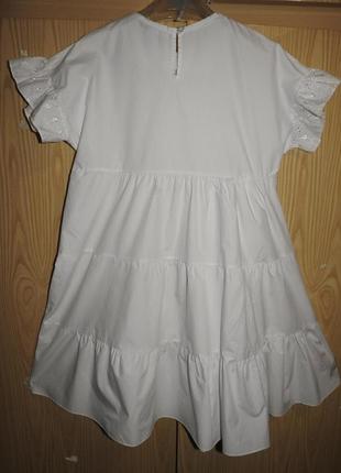 Prettylittlething белое платье ярусы вышивка прошва р 36 сукня біла вишивка2 фото