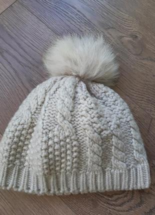 Зимова вовняна шапка4 фото