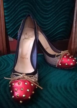 Туфли красные кожа christian louboutin! made in italy6 фото