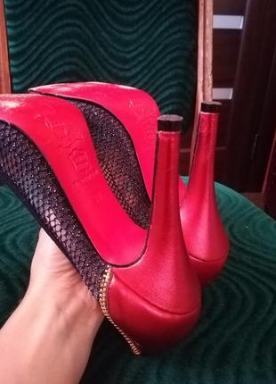 Туфли красные кожа christian louboutin! made in italy5 фото