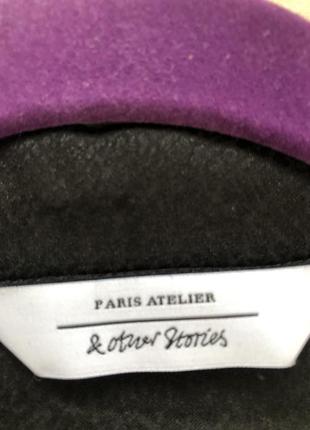 Брендовий натуральна блуза від atelier paris & other stories, чорна блузка під рептилію3 фото