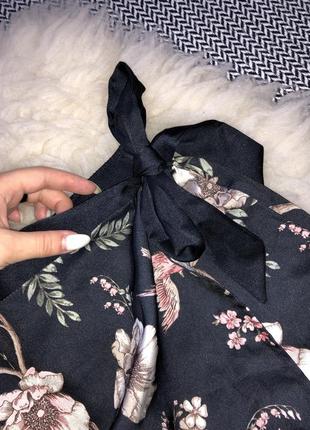 Атласные домашние шорты запах юбка цветочный принт8 фото