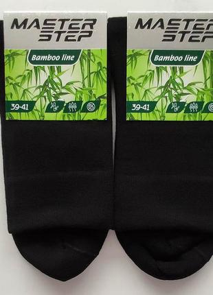 Чорні бамбукові чоловічі класичні безшовні шкарпетки master step 754
