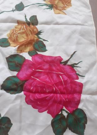 Платок,платок винтажный,платок в цветы,платок атласный4 фото