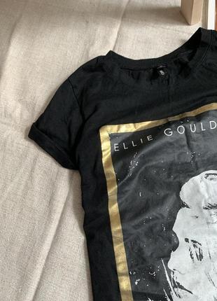 Чёрная футболка с принтом элли голдинг ellie goulding2 фото