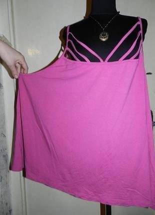 Натуральная,трикотажная блузка-маечка с эффектным декольте,большого размера,батал,x-two6 фото