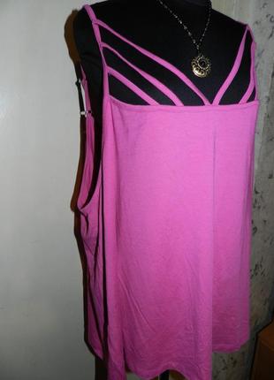 Натуральная,трикотажная блузка-маечка с эффектным декольте,большого размера,батал,x-two2 фото