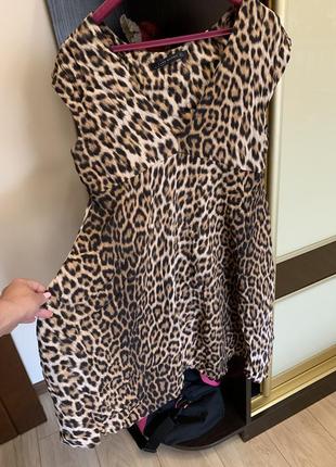 Платье 👗 женское стильное лёгкое летнее элегантное красивое леопардовый принт zara3 фото