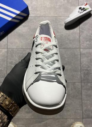 Женские кроссовки adidas stan smith x disney white red.8 фото