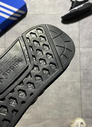Мужские кроссовки adidas nmd runner black white.7 фото