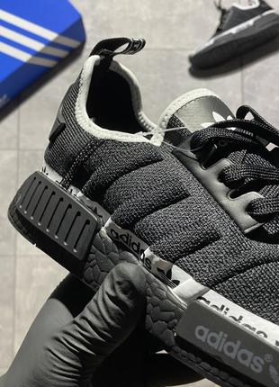 Мужские кроссовки adidas nmd runner black white.4 фото