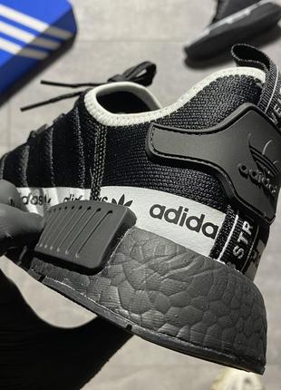 Мужские кроссовки adidas nmd runner black white.6 фото