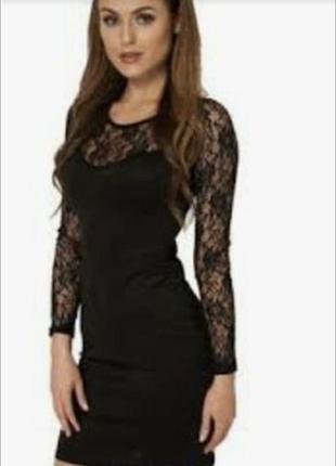 Платье чёрное французское кружево 42-44