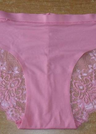Трусики мереживні, ажурні, жіночі. комфортні. колір - яскраво-рожевий см мерочки