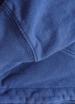 Бавовняний брендовий худі темно-синій кофта регла на замку з кишенями з капюшоном гтолстовка хлопо2 фото
