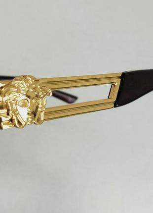 Окуляри в стилі versace стильные солнцезащитные очки унисекс коричневые в золотой металлической оправе10 фото