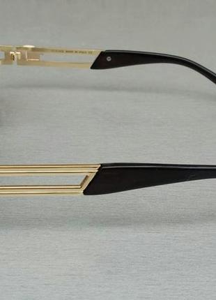 Окуляри в стилі versace стильные солнцезащитные очки унисекс коричневые в золотой металлической оправе3 фото