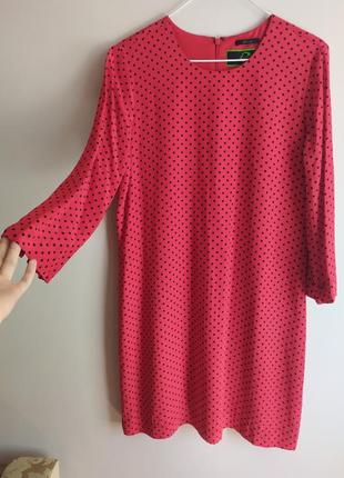 Красное шелковое платье в горошек бренда c wonder1 фото