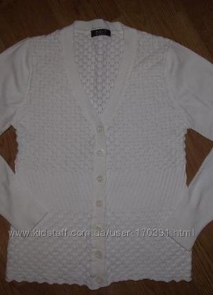 Белая кофта отлично для школы девочке 10 - 12 лет